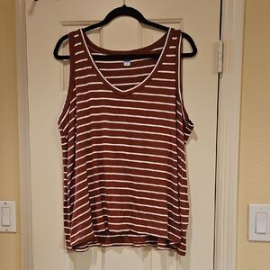 Old Navy Red Relaxed Sleeveless Tank Top